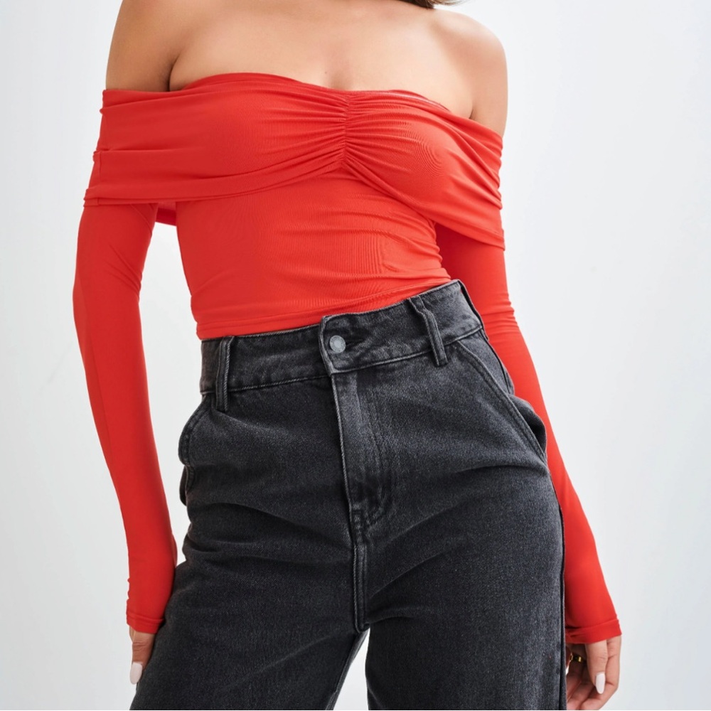 Meshki Off Shoulder Ruched Top
